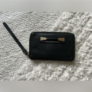 Marc Jacobs Black Wristlet with Gold Accents